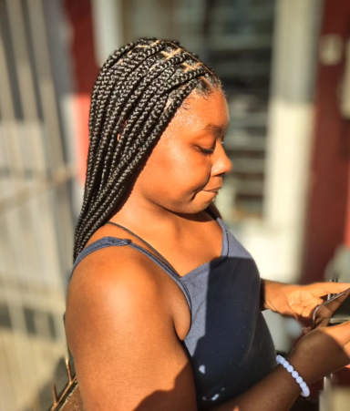 Medium Knotless Braids $150